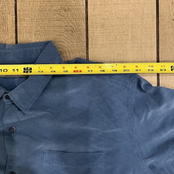 REI Co-op Vintage Blue Button-Up Shirt XXL Modal Rayon Blend Outdoor Casual - Picture 6 of 9